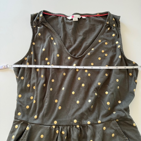 Boden-Melinda Green and Gold- Polka Dot- Tank Dress-Pockets-Spring- Size 8 - Picture 7 of 12